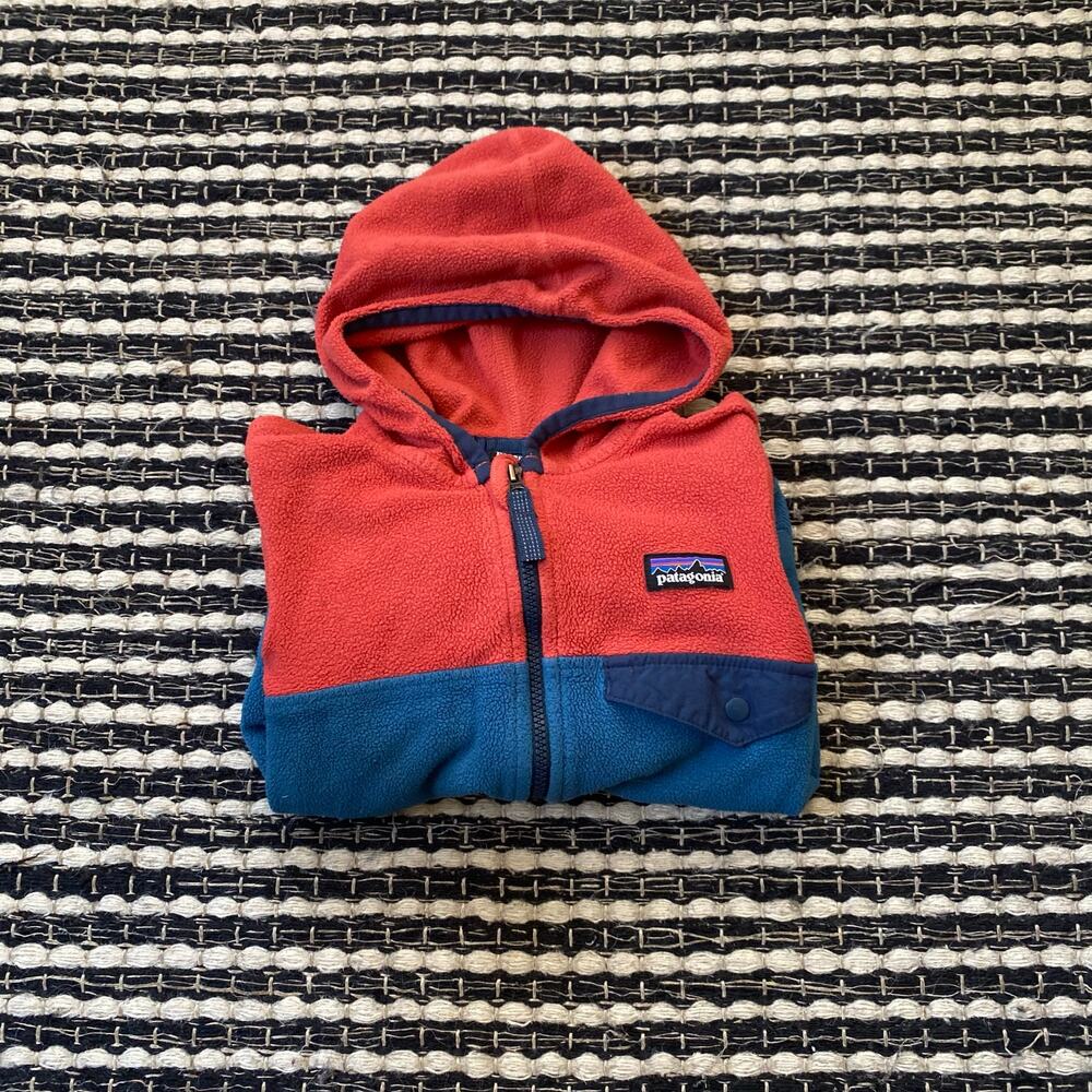 🌿Patagonia Toddler Micro D Snap T Color Block Full Zip Fleece Sweater 3T